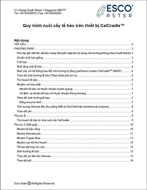 Quy trình nuôi cấy tế bào gốc trung mô MSCs trên thiết bị CelCradle™
(Protocol for Culturing MSCs in CelCradle™)
