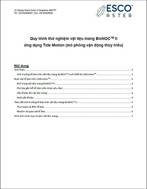 Quy trình thử nghiệm vật liệu mang BioNOCTM II ứng dụng Tide Motion (mô phỏng vận động thủy triều)
(PROTOCOL FOR TESTING BioNOC™ II CARRIERS)