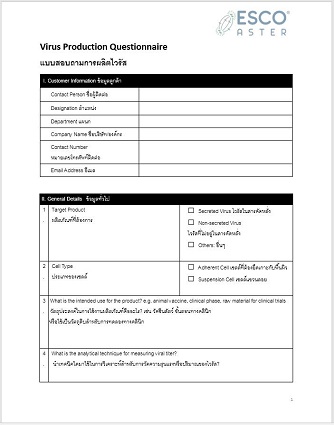 Virus Production Questionnaire
